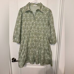 Green Patterned Women's Dress